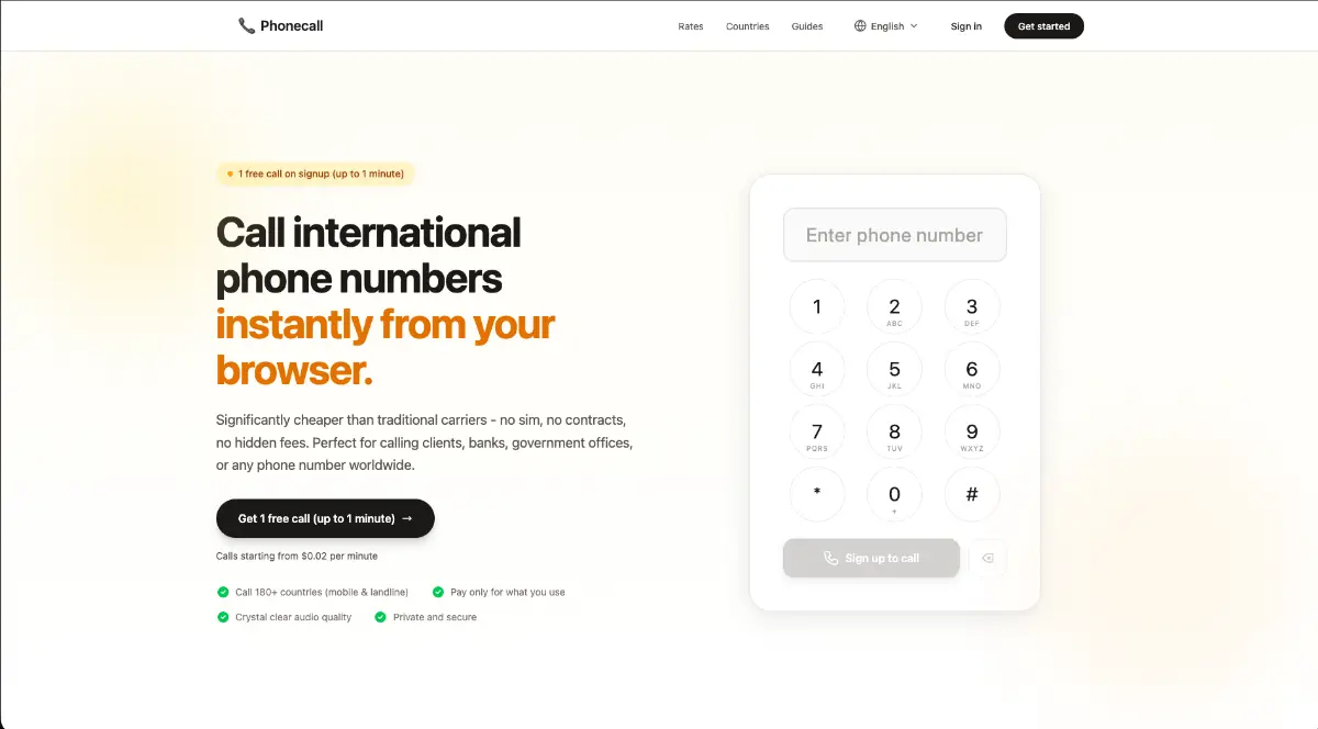 Phonecall screenshot 1
