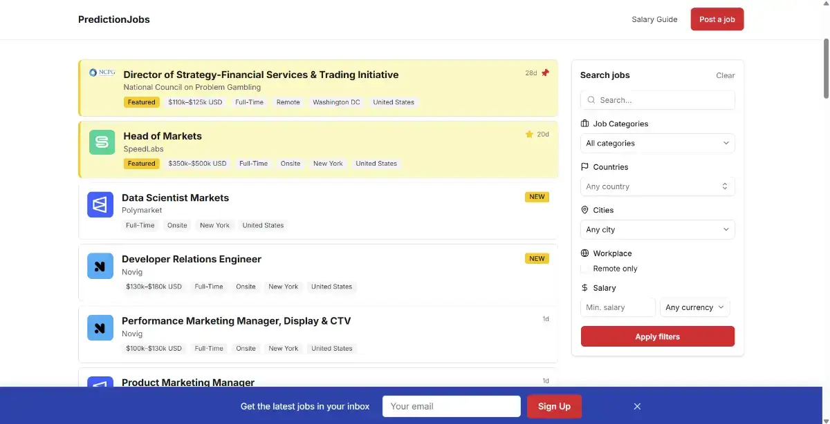 PredictionJobs screenshot 2