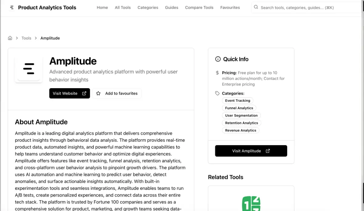 Product Analytics Tools screenshot 2