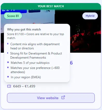 Product Conference Matchmaker screenshot 1