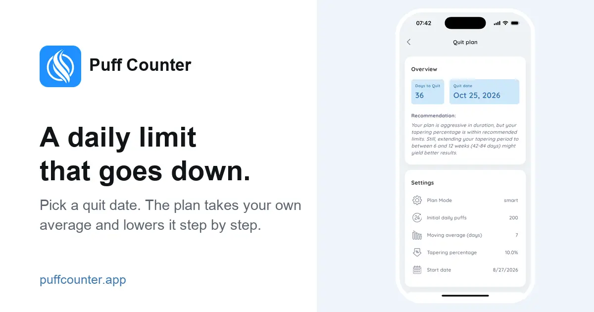 Puff Counter - quit vaping screenshot 2