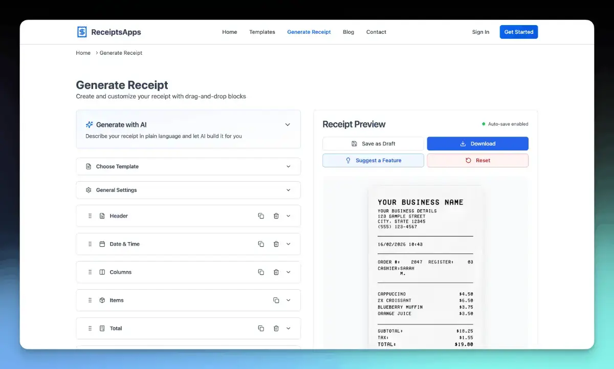 ReceiptsApps screenshot 2