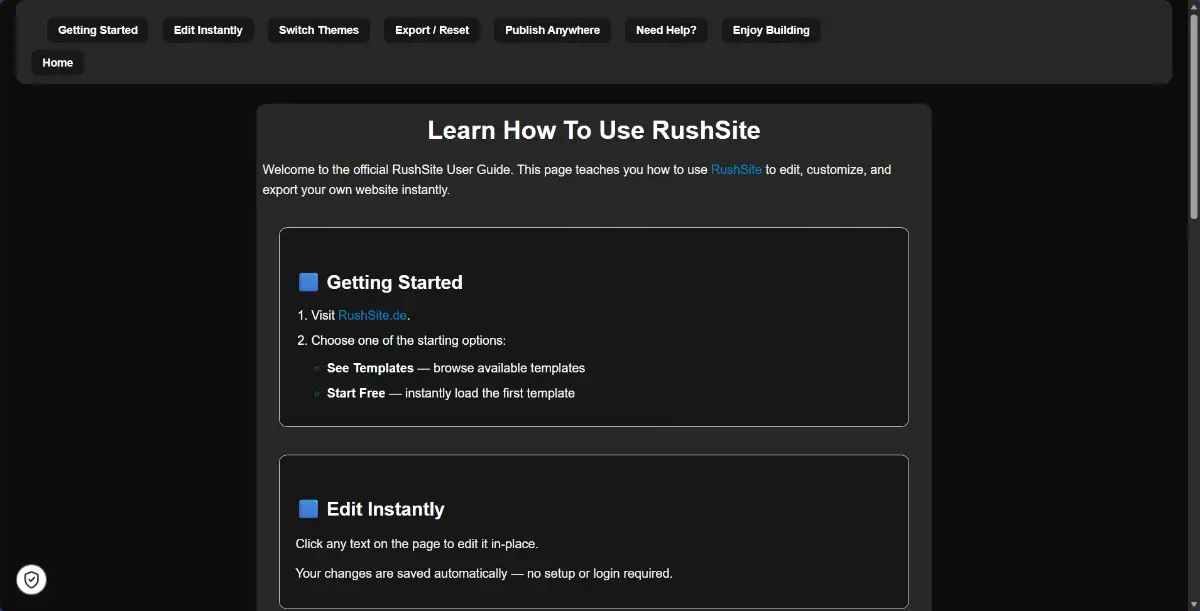 Rushsite screenshot 3