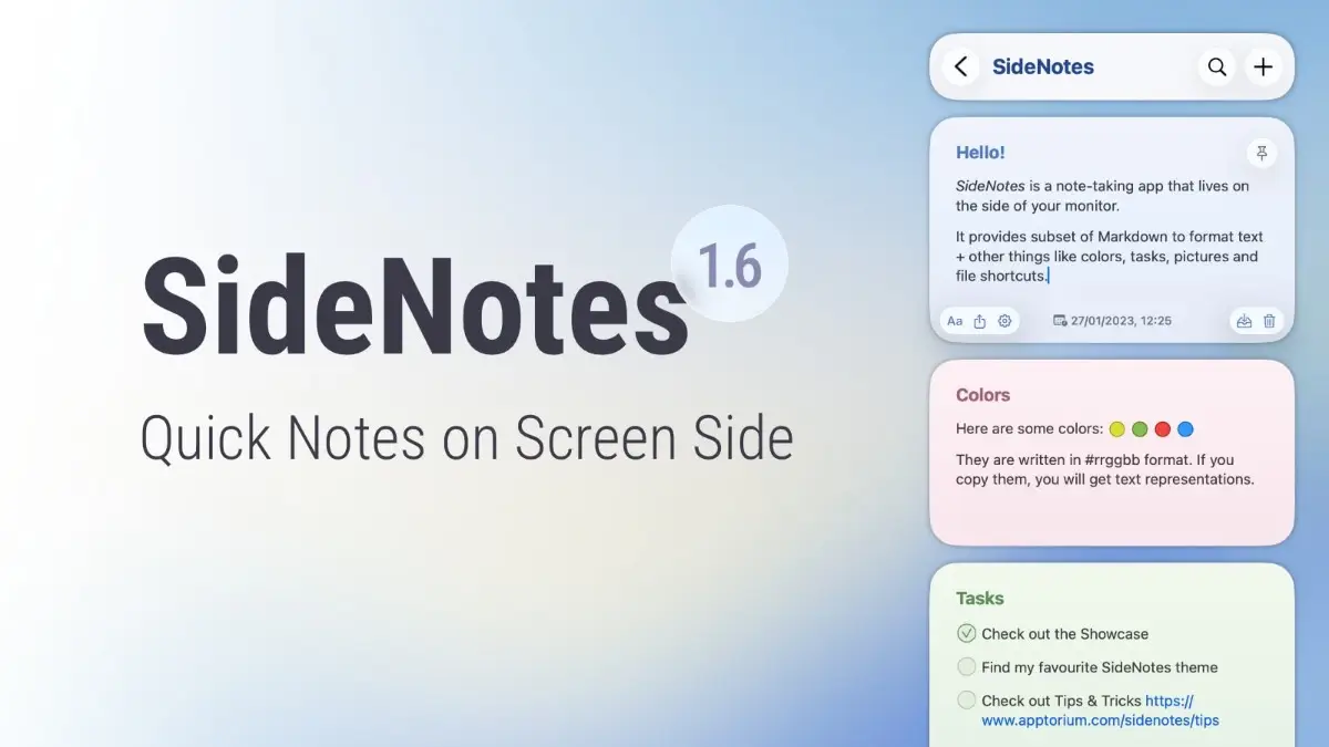 SideNotes screenshot 2
