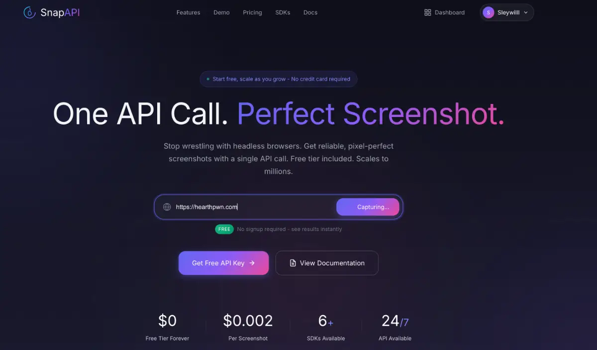 SnapAPI screenshot 2