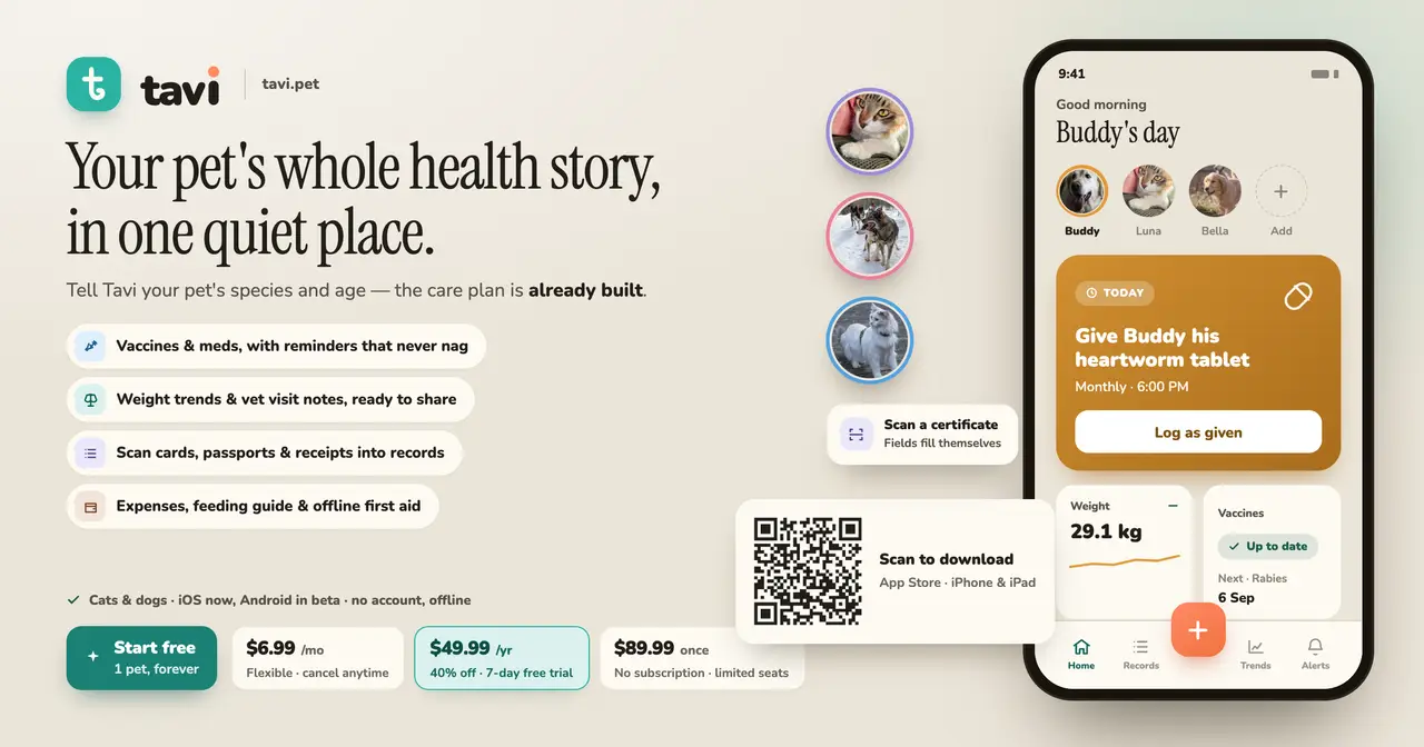 Tavi : Pet Health Tracker screenshot 2