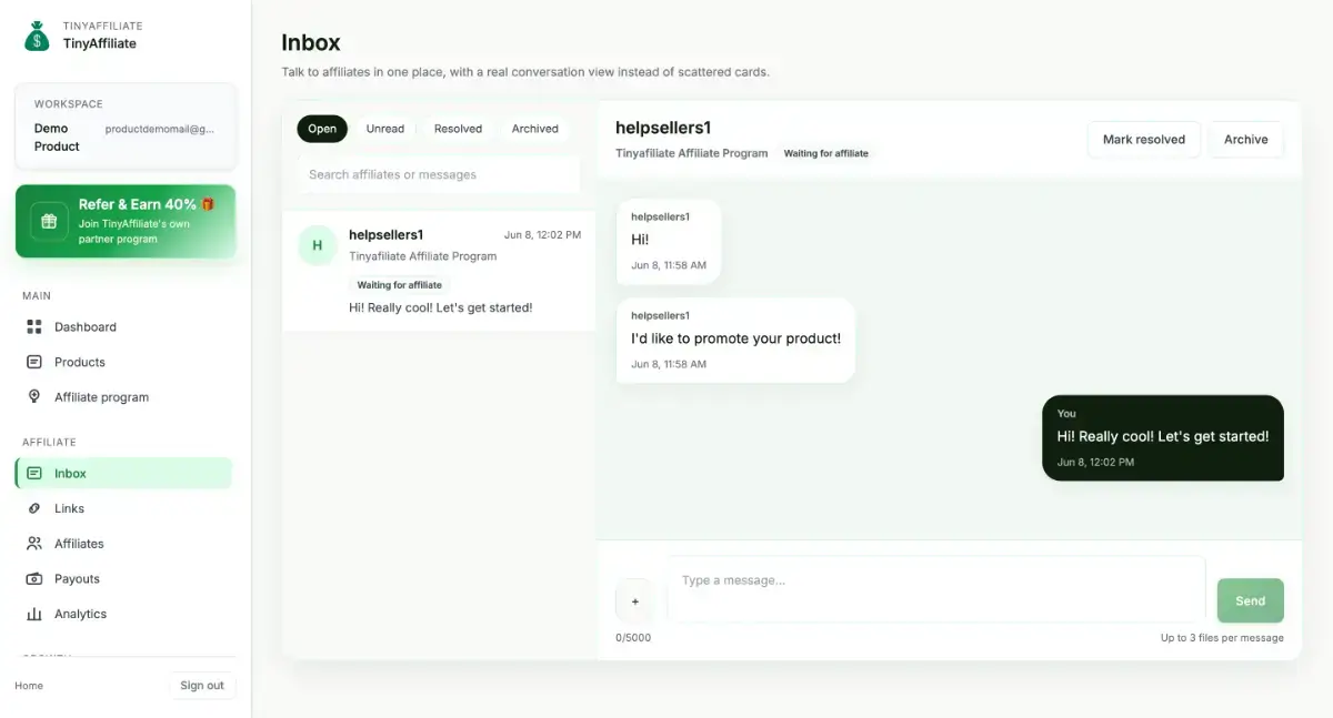 TinyAffiliate screenshot 3