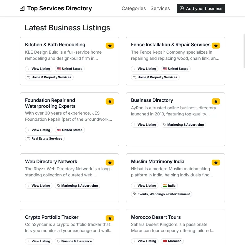 Top Services Directory screenshot 1
