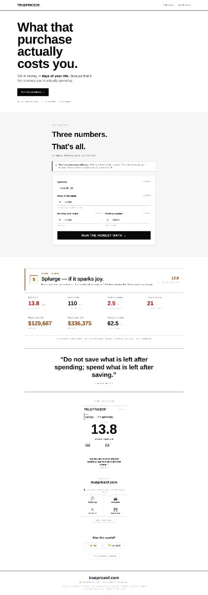 TruePriceOf screenshot 2
