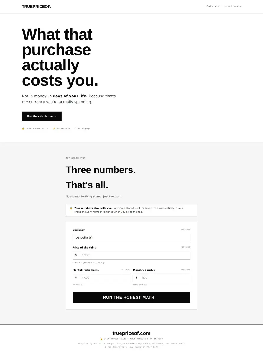 TruePriceOf screenshot 3
