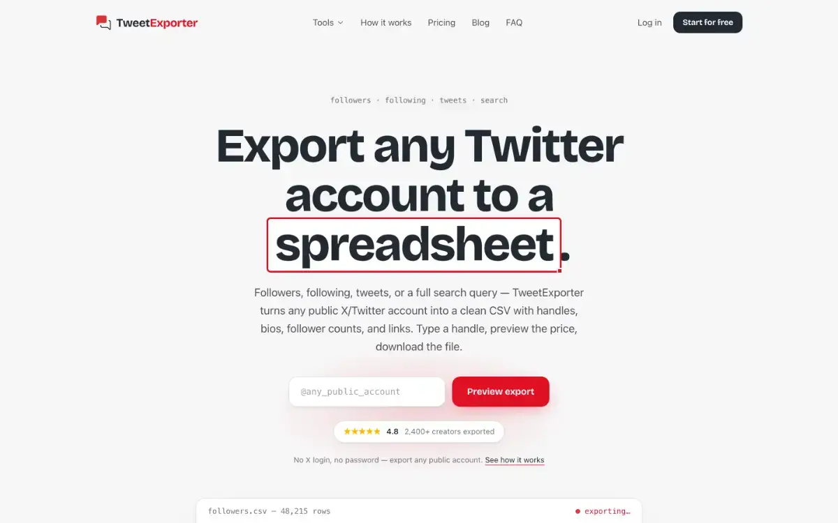 TweetExporter screenshot 1