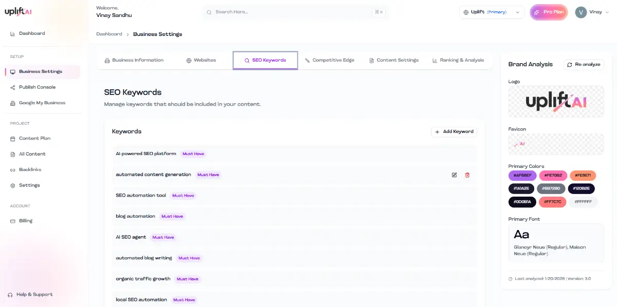 UpliftAI SEO on Autopilot screenshot 3