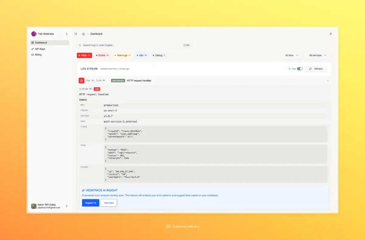 VedaTrace screenshot 1