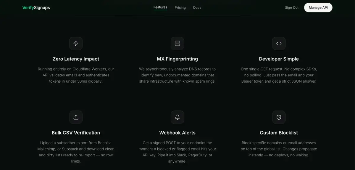 VerifySignups screenshot 1