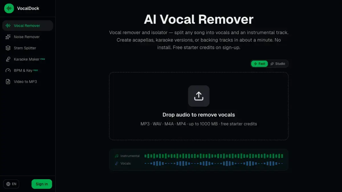 VocalDock screenshot 2