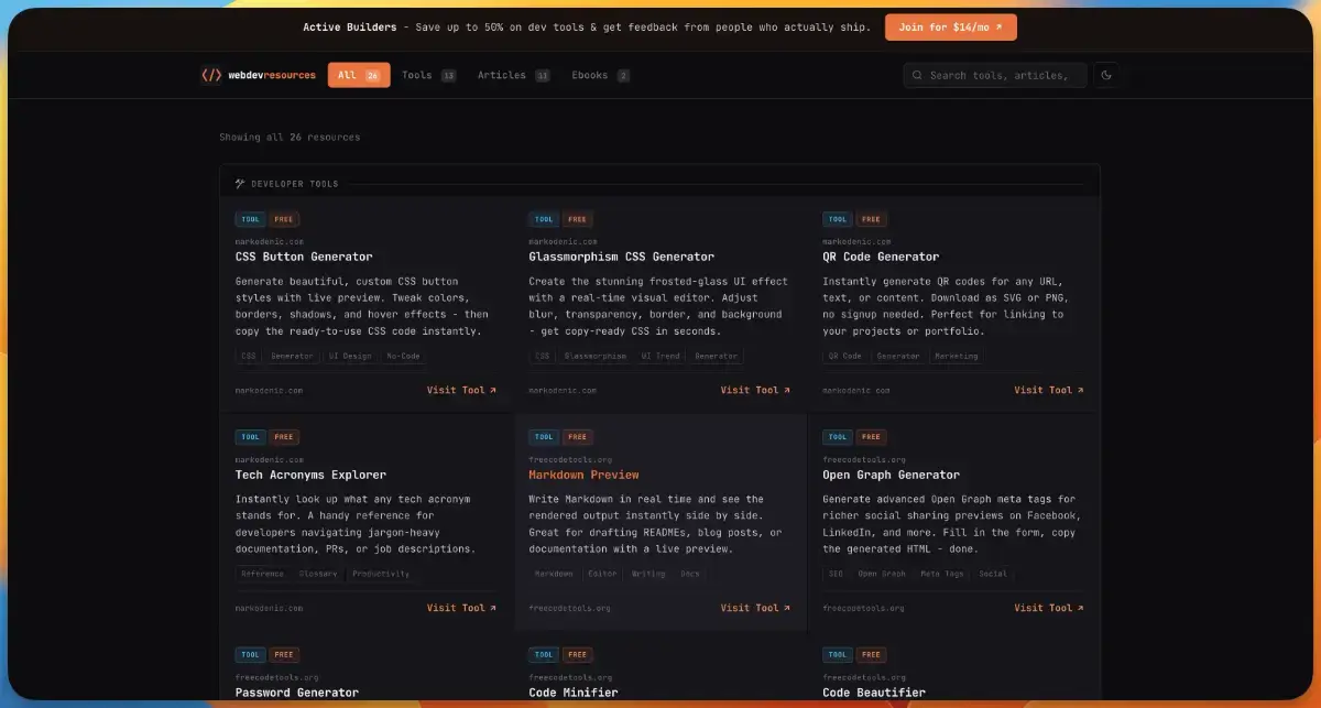 Web Development Resources screenshot 2