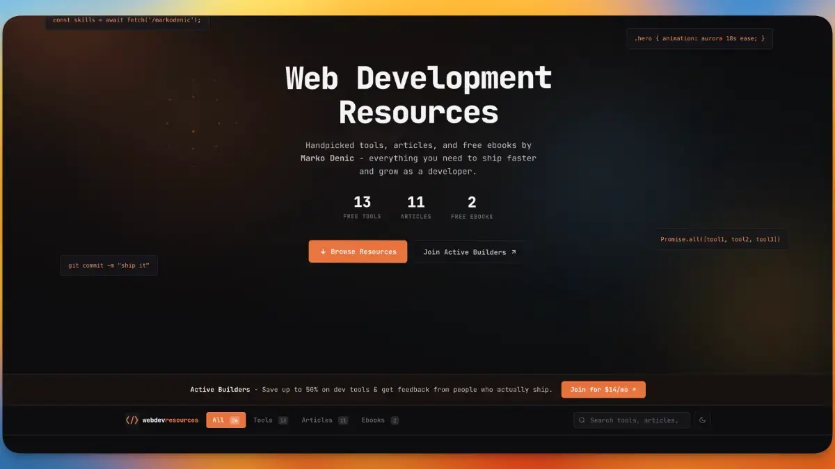 Web Development Resources screenshot 1
