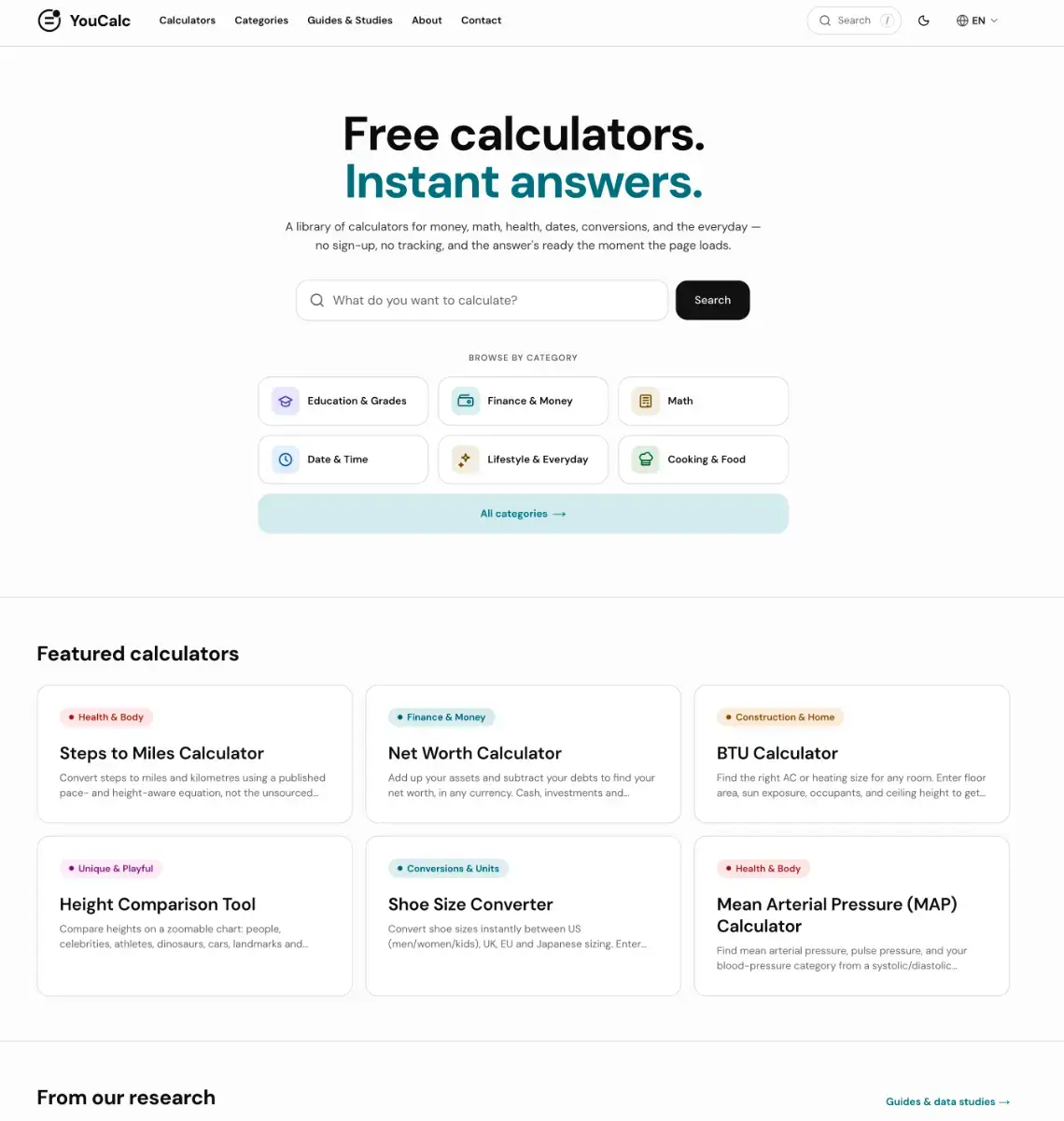 YouCalc Free calculators screenshot 1