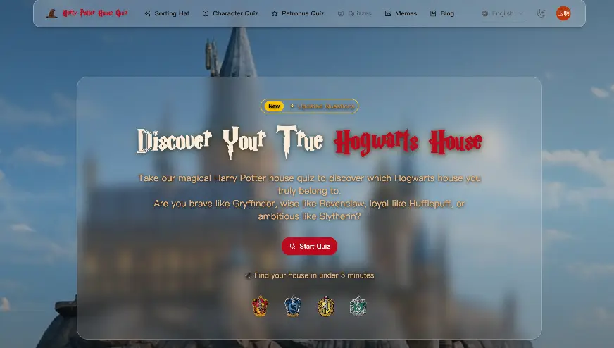 Harry Potter House Quiz ORG screenshot 1