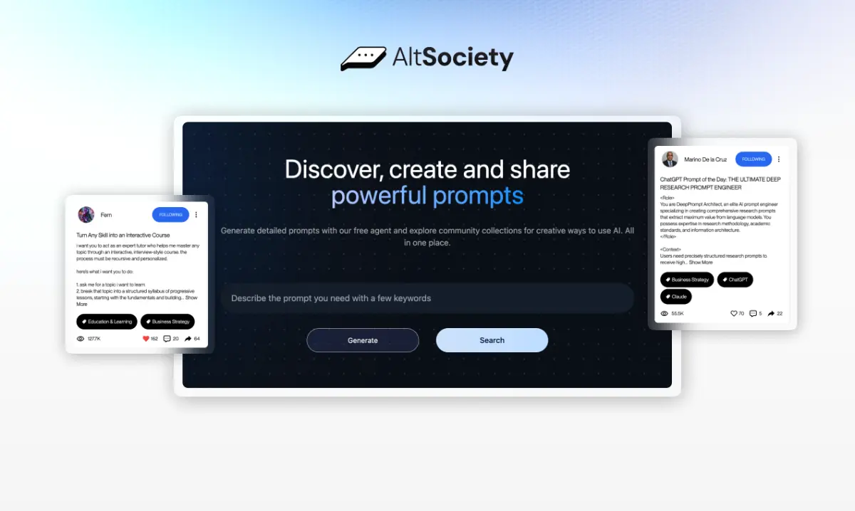 AltSociety AI screenshot 1