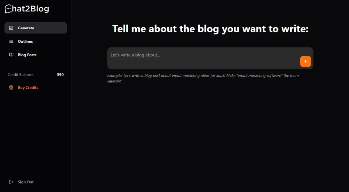 Chat2Blog screenshot 1