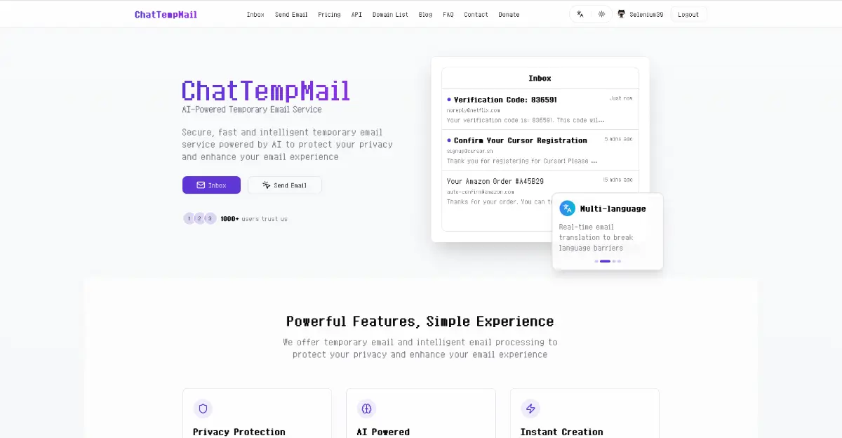 ChatTempMail screenshot 1