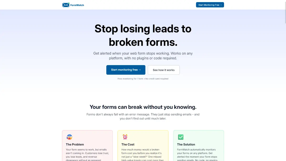 FormWatch screenshot 1