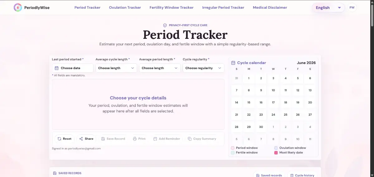 PeriodlyWise screenshot 1