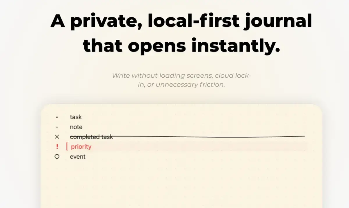 Purist Journal screenshot 1