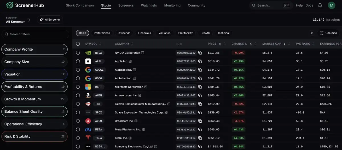 ScreenerHub screenshot 1