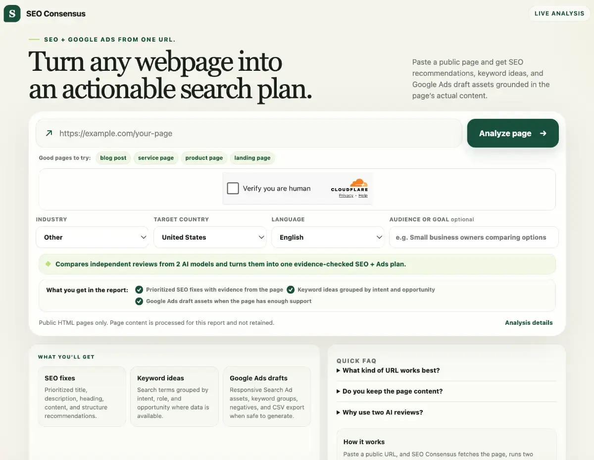 SEO Consensus screenshot 1
