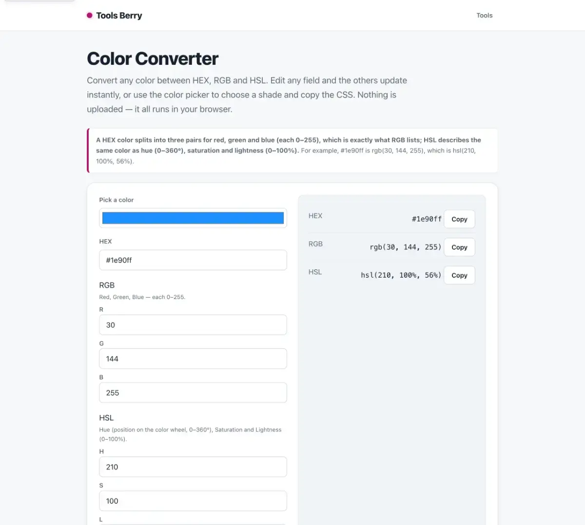 Tools Berry screenshot 1