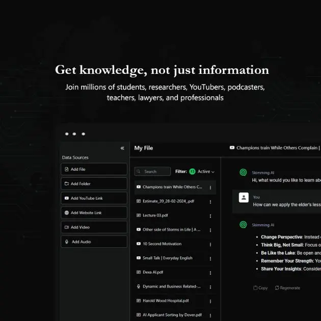 Skimming AI product image