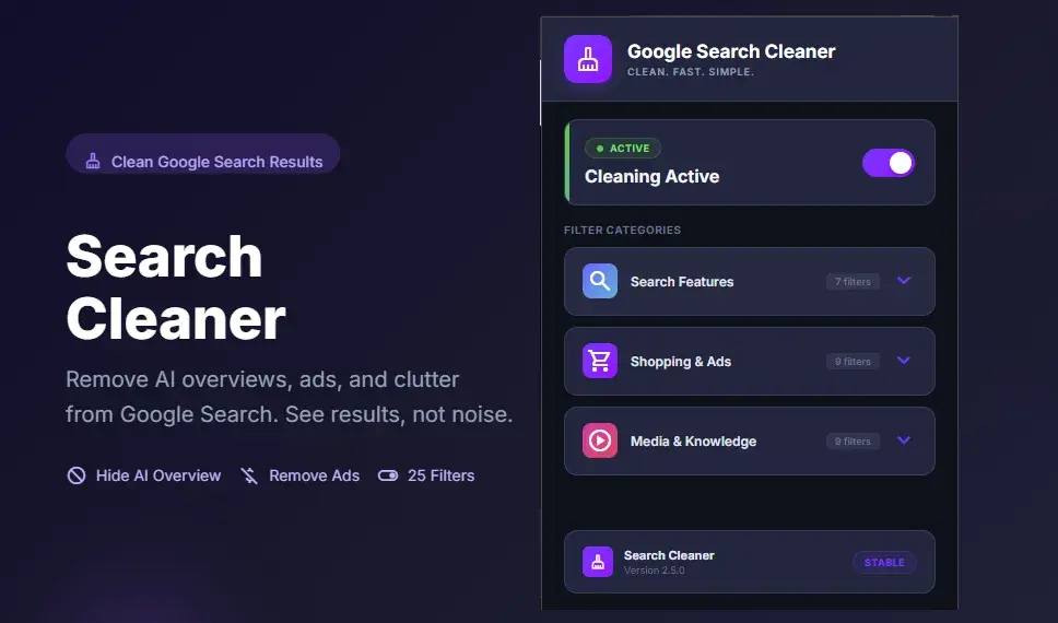 Google Search Cleaner product image