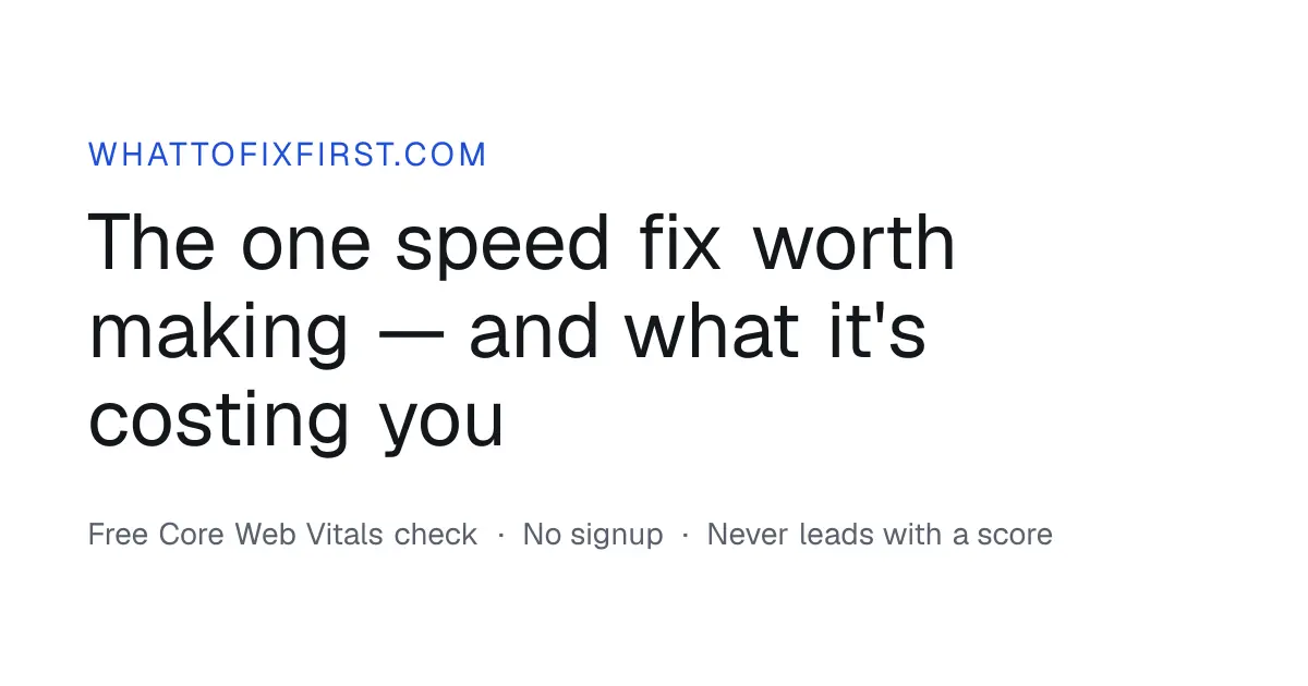 What To Fix First product image