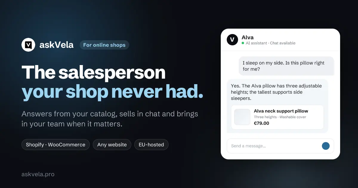 askVela | Live Chat AI Support product image