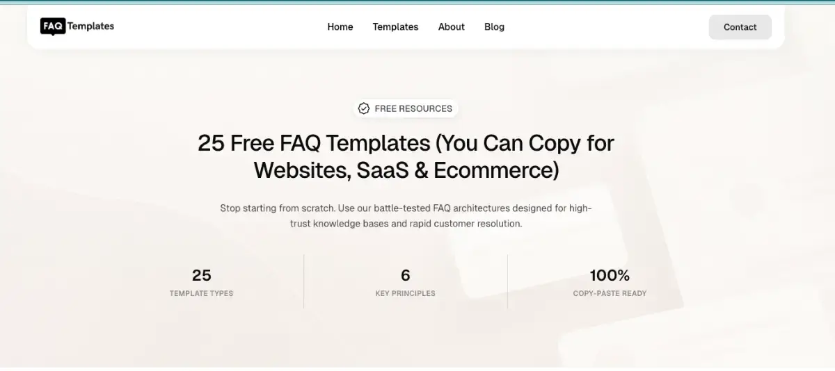 FAQ Templates product image