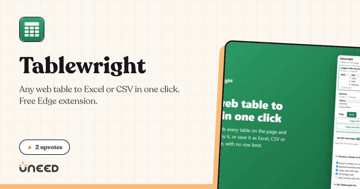Discover Tablewright on Uneed