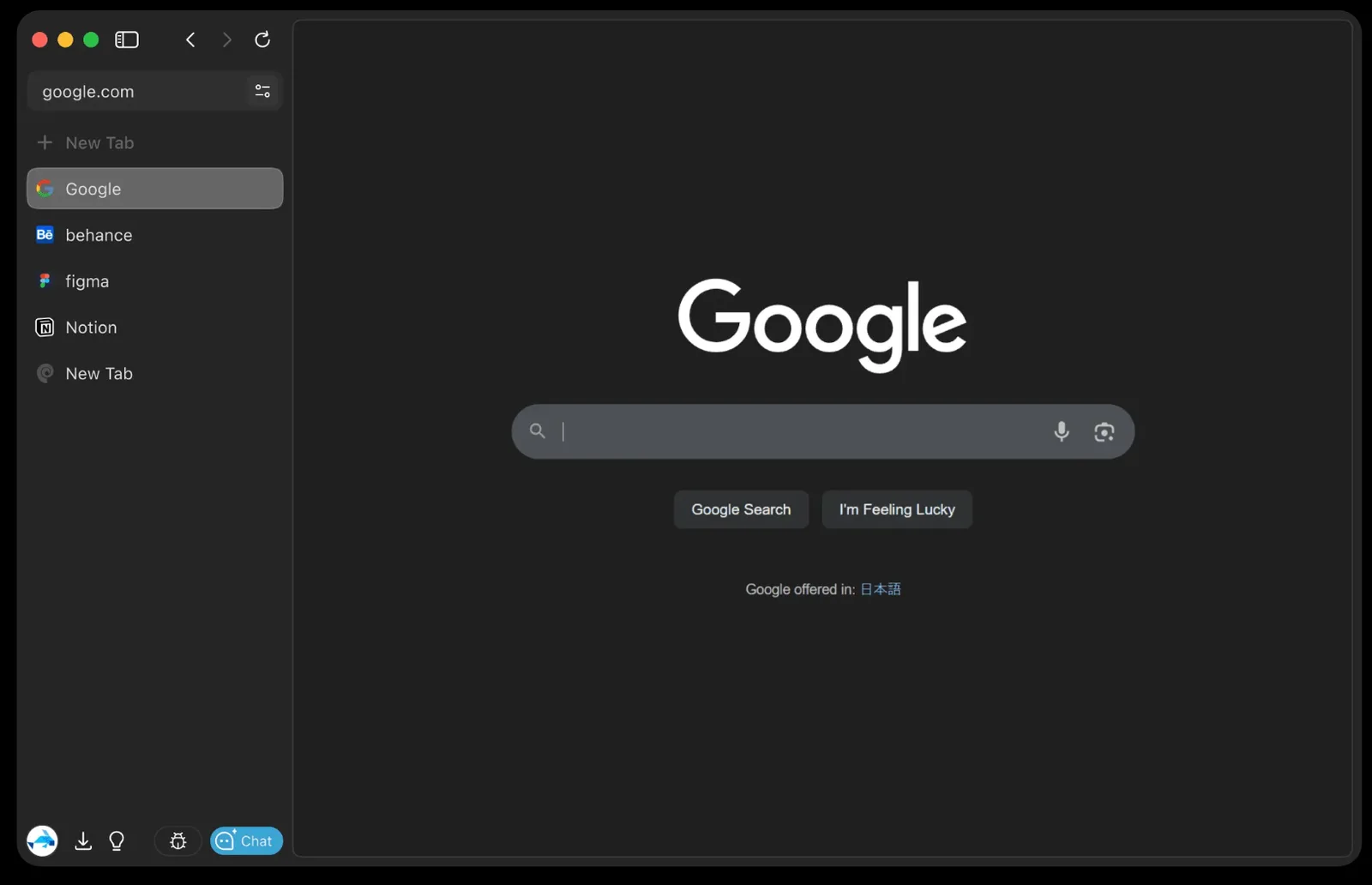 Phi browser interface